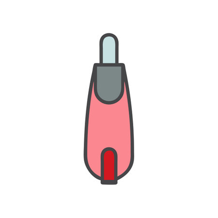 Manicured finger nail polish flat vector icon symbolのイラスト素材