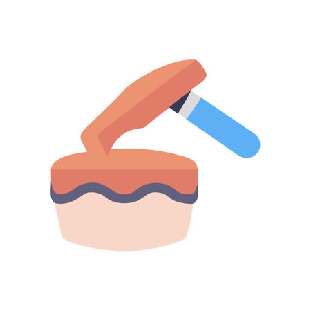Moisturizer Application with Applicator Icon on Black Backgroundのイラスト素材