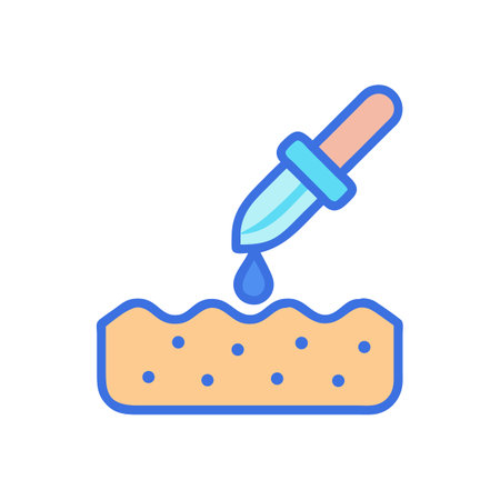 Skin serum application with dropper cosmetic treatment skincareのイラスト素材