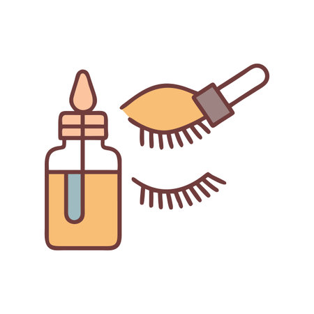 Eyelash Serum and Eyes Vector Illustration on Blackのイラスト素材