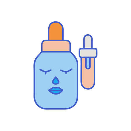 Skincare Serum Icon: Beauty, Hydration, and Facial Treatmentのイラスト素材