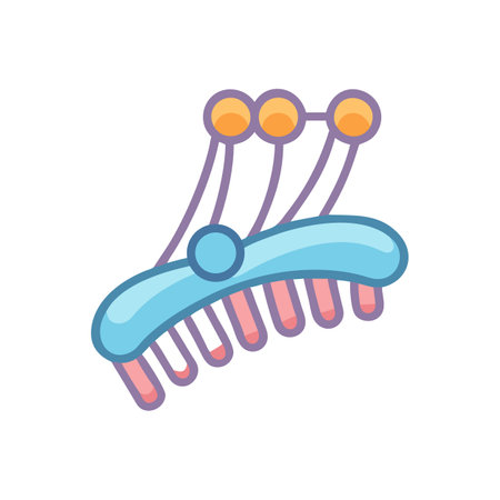 Cute Illustration of a Massage Tool on Black Backgroundのイラスト素材