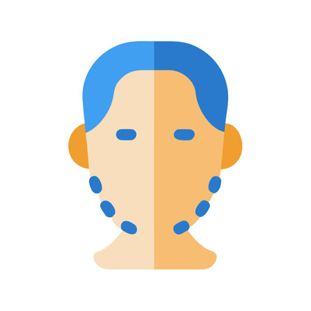 Abstract human face with blue acne illustration vectorのイラスト素材