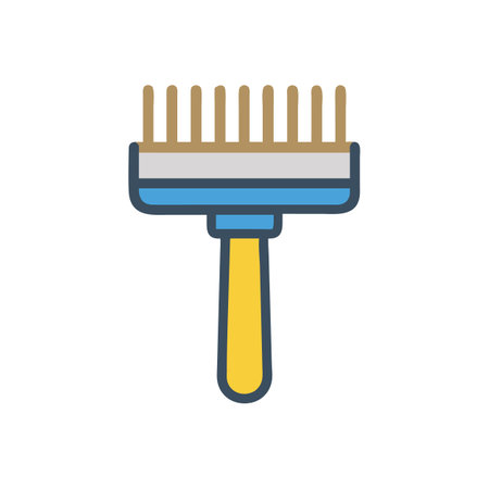 Illustration of a grout brush on a black backgroundのイラスト素材