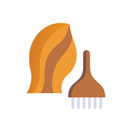 Hair Dye Application: Hair and Brush Isolated Illustrationのイラスト素材