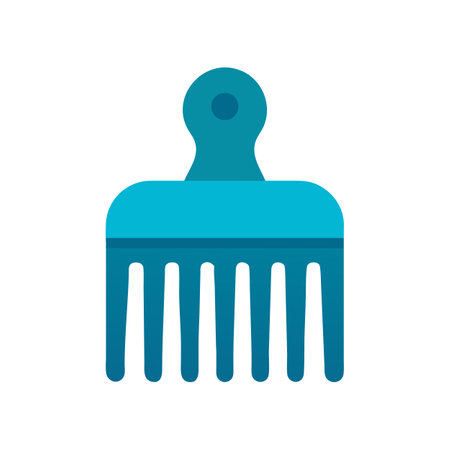 Blue hair pick on black background illustration imageのイラスト素材