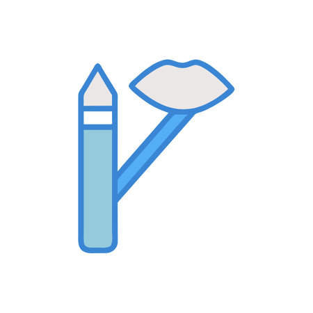 Lipstick and Lips Cartoon Icon with Isolated Backgroundのイラスト素材