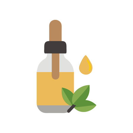 Natural essential oil bottle icon for aromatherapy conceptのイラスト素材