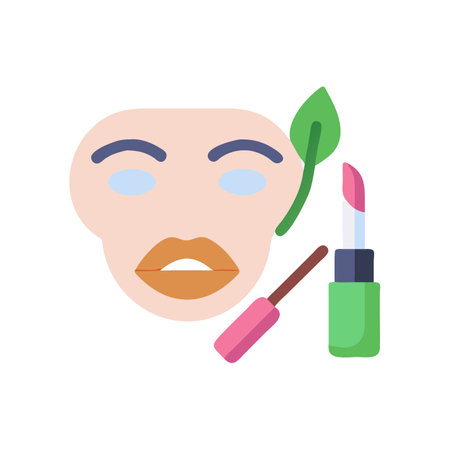 Natural beauty with lipstick and skin care conceptのイラスト素材
