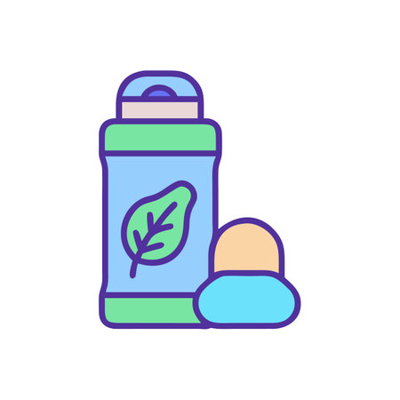 Vegan deodorant with natural ingredients and applicator iconのイラスト素材