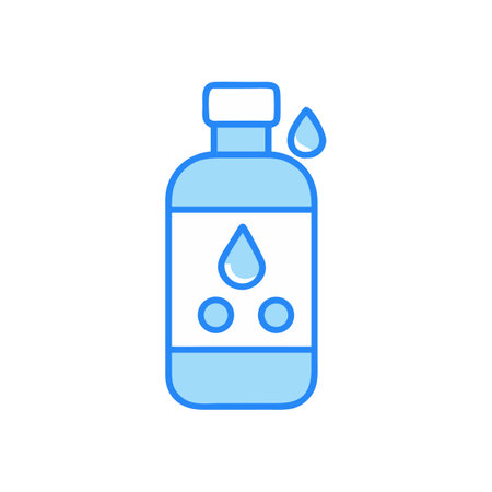 Blue Water Bottle with Water Drop Illustration Iconのイラスト素材
