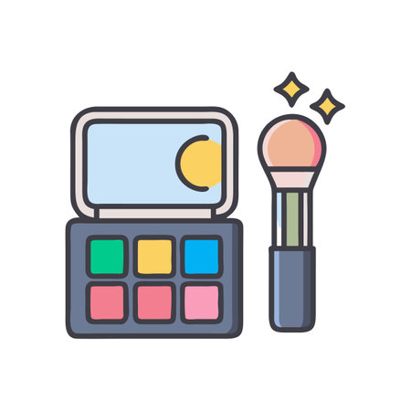 Colorful Eyeshadow Palette with Brush, Beauty, Make-upのイラスト素材