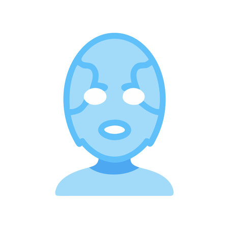 Person with Face Mask Beauty Treatment on Blackのイラスト素材