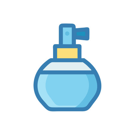 Blue Icon of Perfume Bottle with Atomizerのイラスト素材