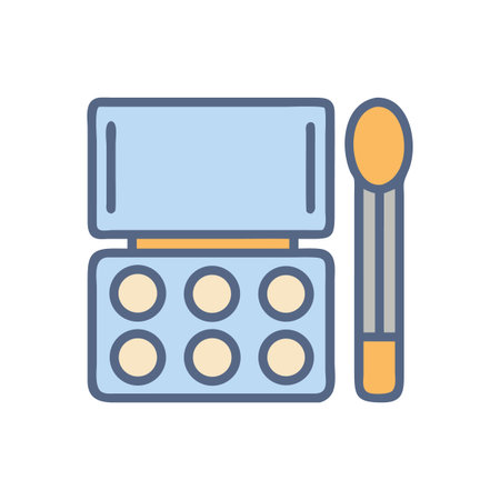 Cute Eye shadow palette with a make-up applicatorのイラスト素材