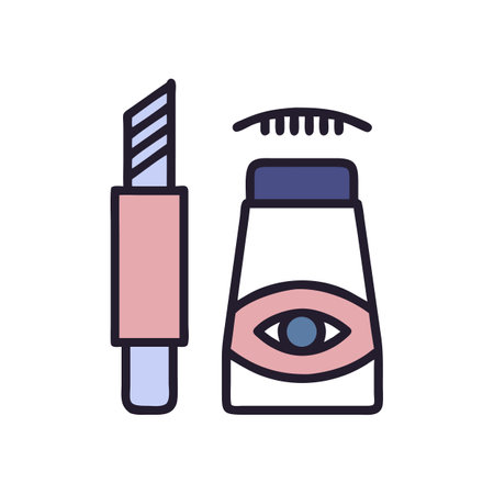 Stylized Eyelash Serum and Mascara Cosmetic Productsのイラスト素材