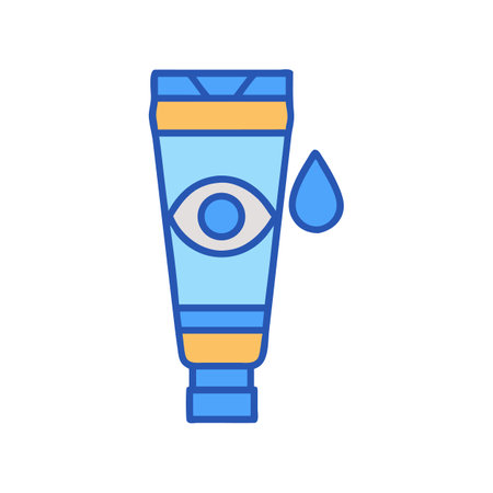 Eye cream tube icon, product, ophthalmology, health conceptのイラスト素材