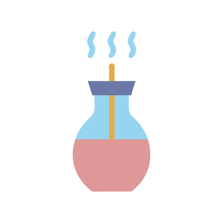 Colorful Aromatherapy Diffuser Icon with Steam on Black