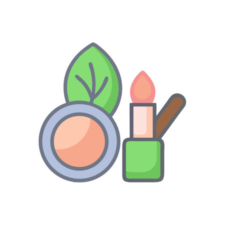 Eco-Friendly Makeup and Leaf Design, Natural Beautyのイラスト素材