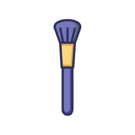Isolated makeup brush icon on a black backgroundのイラスト素材