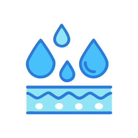 Water drops falling on wavy surface vector illustrationのイラスト素材