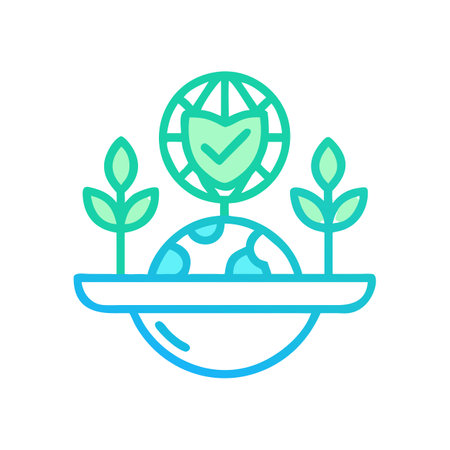 Protecting Nature: Environmentally Safe and Sustainable Icon Designのイラスト素材