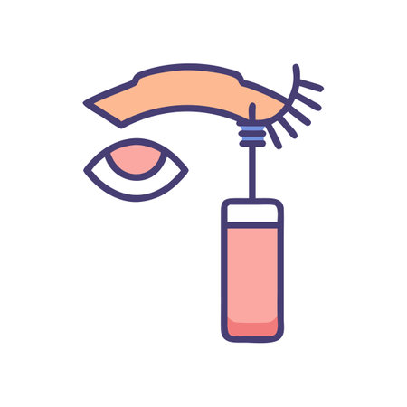 Makeup illustration of applying mascara to the eyeのイラスト素材