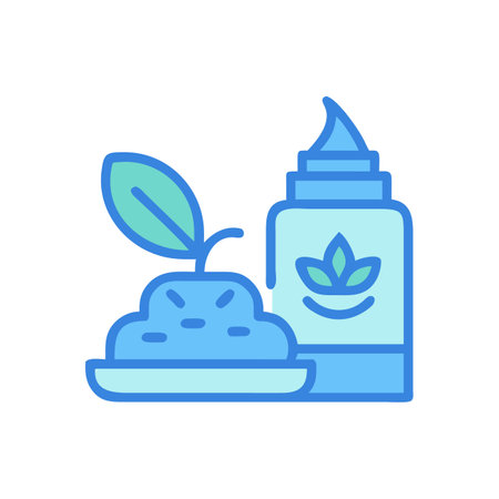 Natural Skin Cream and Facial Mask Product Illustrationのイラスト素材