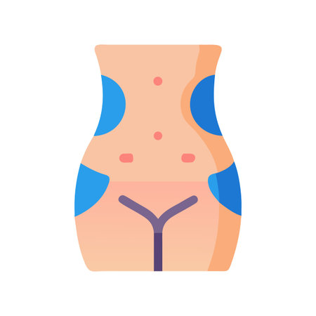 Human torso with skin rash symptoms illustration designのイラスト素材