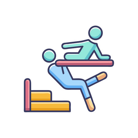 Creative physiotherapy exercise icon vector on black backgroundのイラスト素材