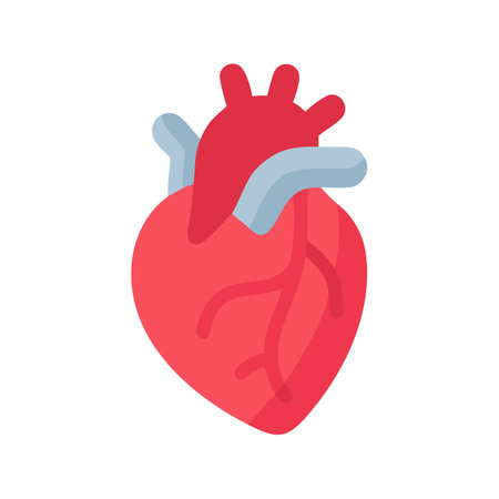 Anatomical heart illustration isolated on black background for medicalのイラスト素材