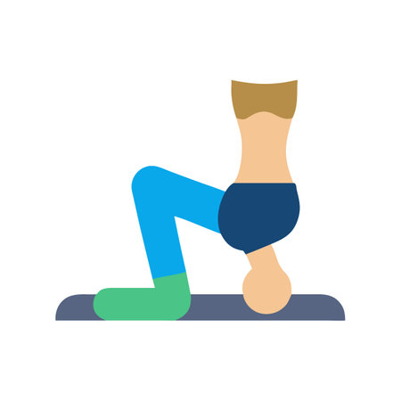 Yoga Pose on Mat Illustration, Body Positive Imageのイラスト素材