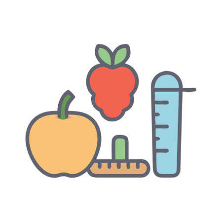 Healthy Food Icon: Apple, Beetroot, Carrot, Thermometerのイラスト素材