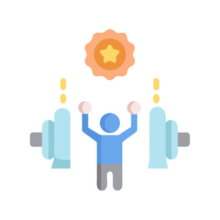 Weightlifter achieving a personal best in trainingのイラスト素材