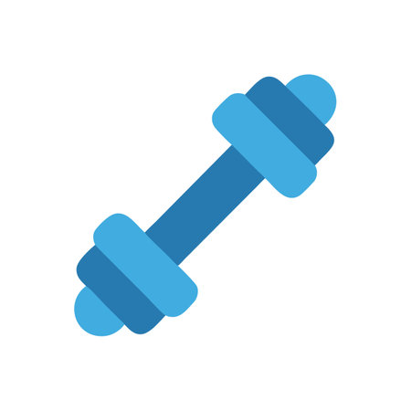 Blue dumbbell illustration on a black background iconのイラスト素材