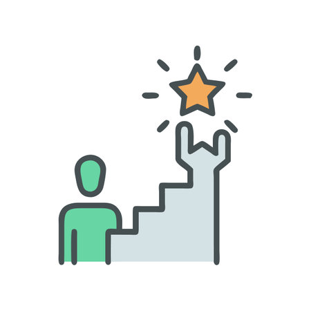 Achievement ladder steps and personal progress towards successのイラスト素材