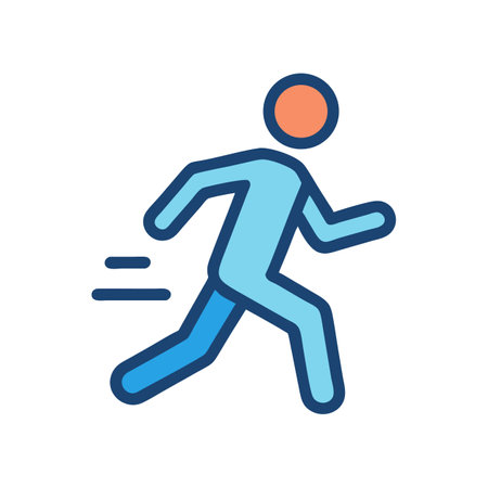 Running Man Icon Illustration on Black Backgroundのイラスト素材