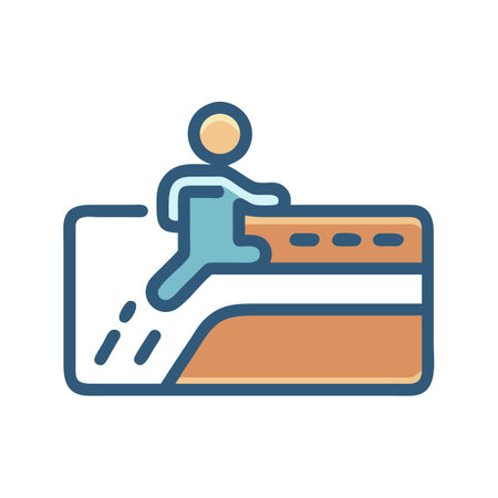 Person leaping off credit card, financial success metaphorのイラスト素材