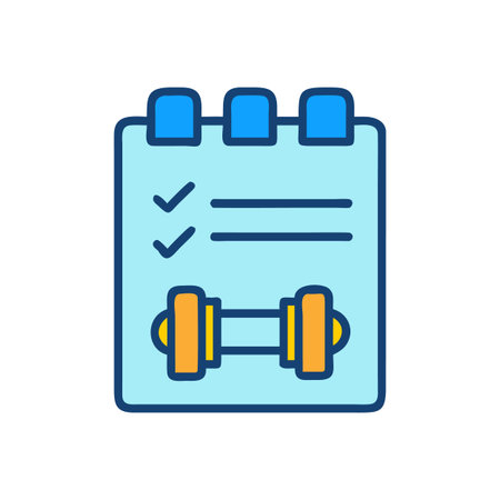 Workout Checklist with Dumbbell Icon on Clipboardのイラスト素材