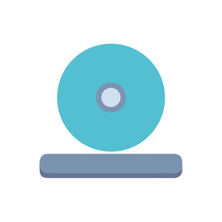 Modern cyan computer webcam icon illustration on blackのイラスト素材