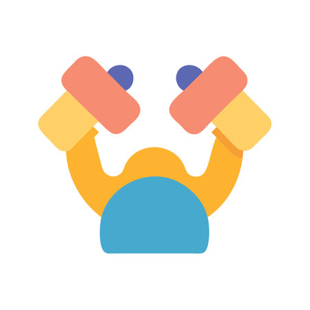 Stylized vector illustration of a person lifting dumbbellsのイラスト素材