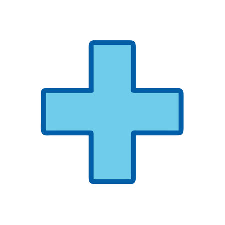 Light Blue Plus Sign Icon on Black Backgroundのイラスト素材