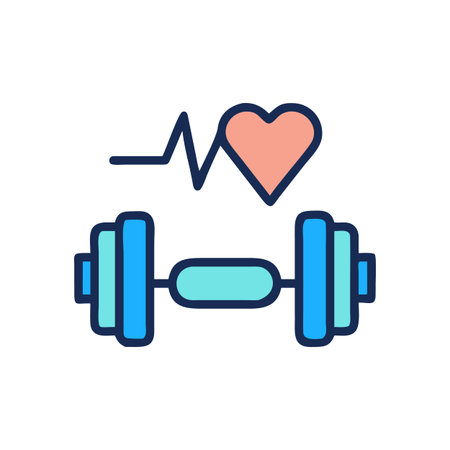 Fitness and heart health concept with dumbbells graphicのイラスト素材