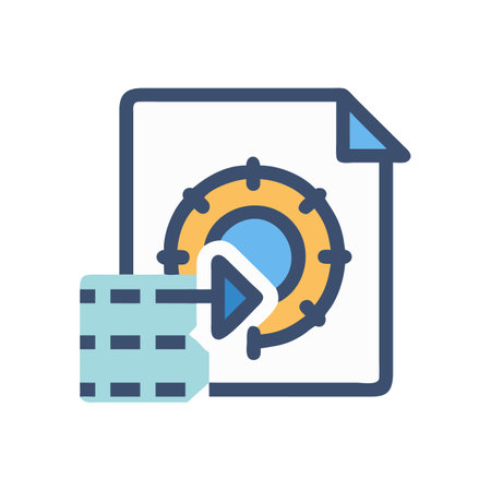 Website optimization report analysis, performance analytics document iconのイラスト素材