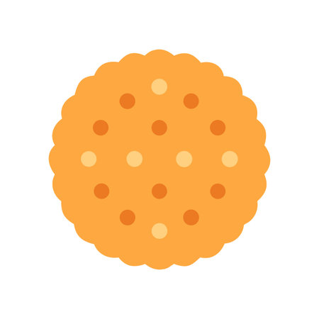Delicious Round Cookie with Filling on Black Backgroundのイラスト素材