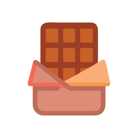 Cartoon chocolate bar in package on black backgroundのイラスト素材