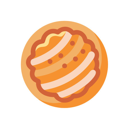 Abstract dessert food illustration, orange hues and stripesのイラスト素材