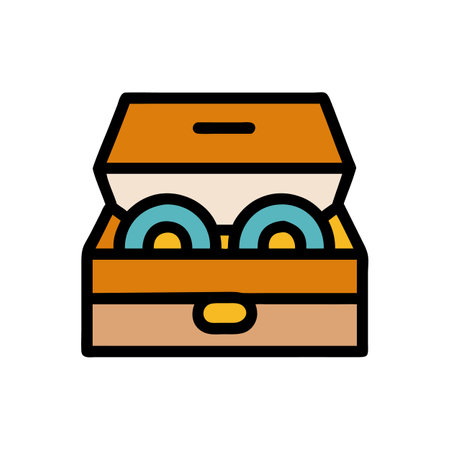 Cosmetic lenses container in a simple cartoon illustrationのイラスト素材