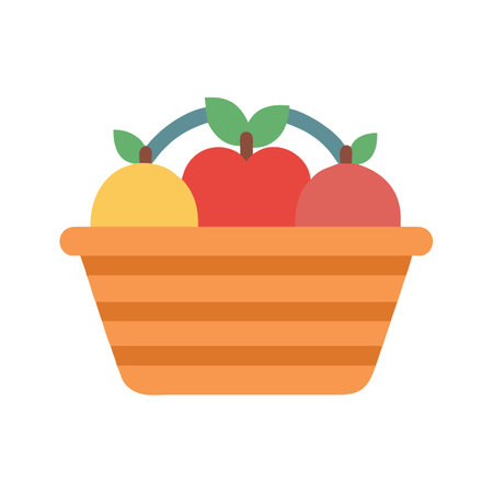 Basket of Fruit Still Life Vector Graphicのイラスト素材