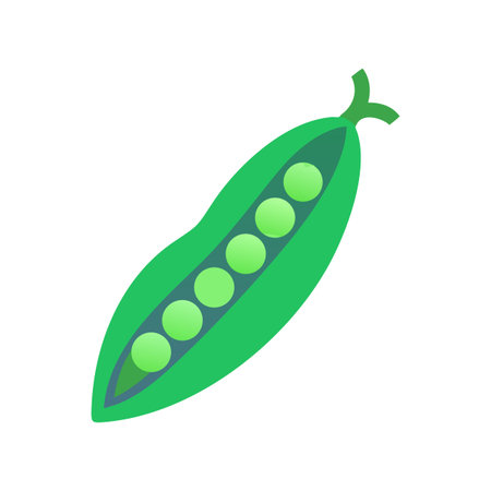 Illustration of green peas in pod on black backgroundのイラスト素材